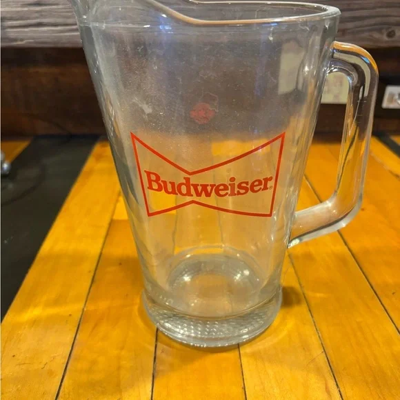 Budweiser Red Logo Glass Pitcher