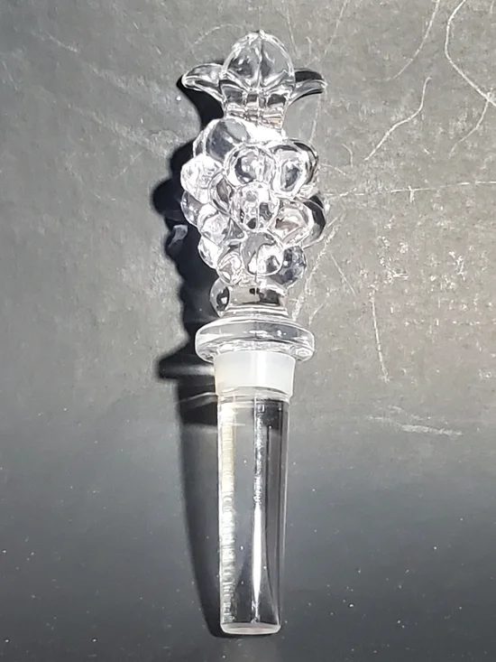 Vintage Mikasa Diamond Fire Wine Crystal Glass Grape Cluster Wine Bottle Stopper