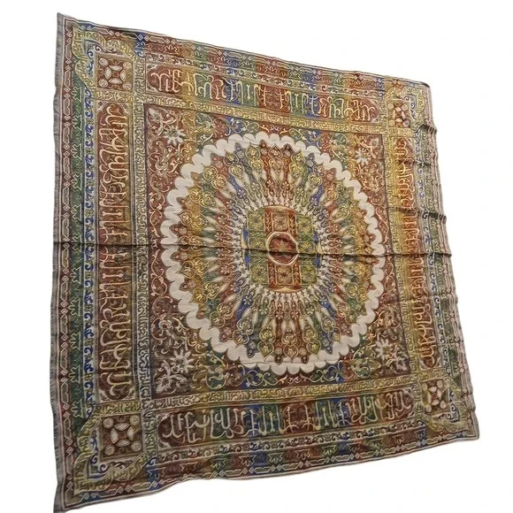 Vtg Spanish Moorish Wall Hanging/Throw/Tablecloth Silk‎ Tapestry  56