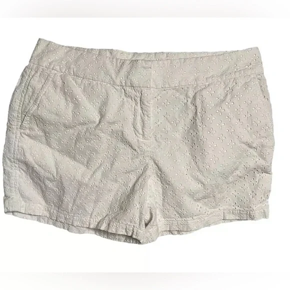 Vineyard Vines Shorts Womens 10 White Floral Eyelet Classic 4