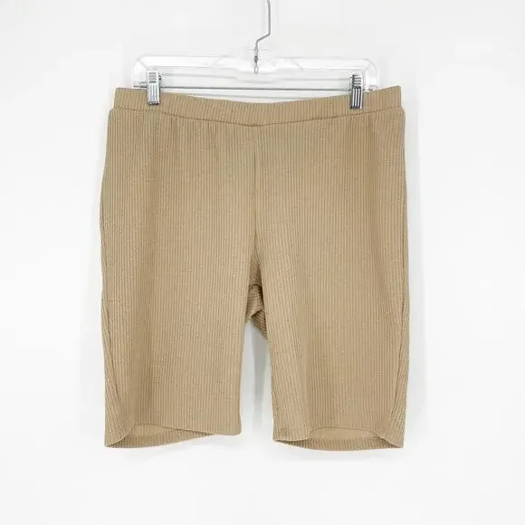 Fashion Nova Ribbed Brown Bike Short Size 1X