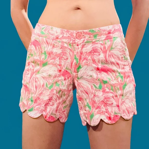 Kawaii Coquette Fairy Preppy Lilly Pulitzer Pink Floral Buttercup Short 000
