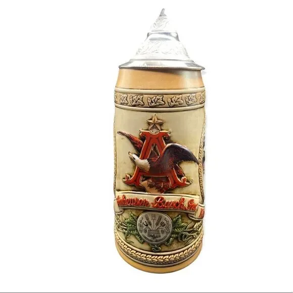 Anheuser-Busch beer stein Limited edition K series tavern scene mug with lid
