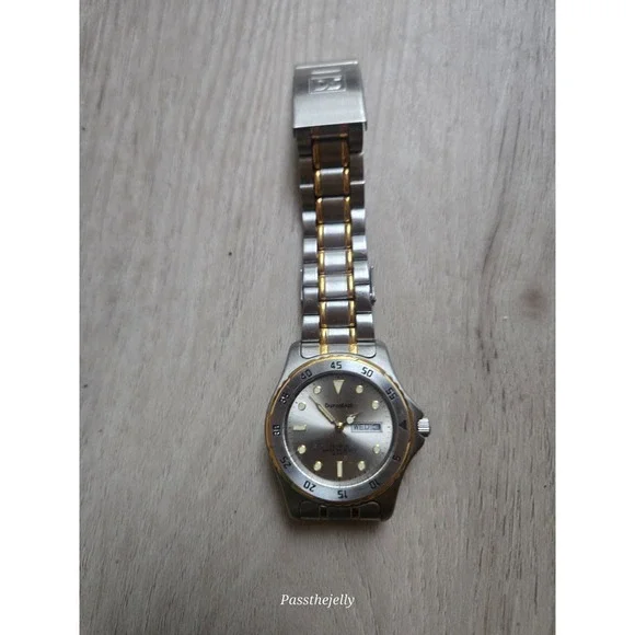 Armitron Watch Mens vtg Durasteel Two Tone Day Date Diver Old Money Heritage