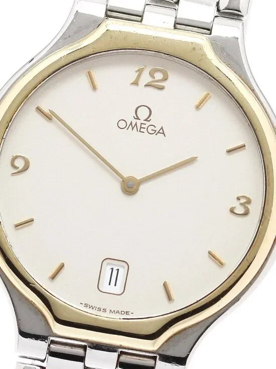 OMEGA De Ville 4330.62 YG bezel date beige Dial Quartz Men's Watch