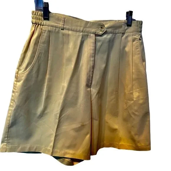 Paradise Bay bermuda shorts yellow size 14 NWOT 3 pockets button and zip