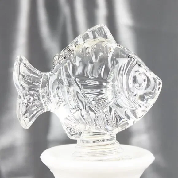Crystal Fish Wine Bottle Stopper Mikasa Natures Catch Heavy Lead Crystal 5.25