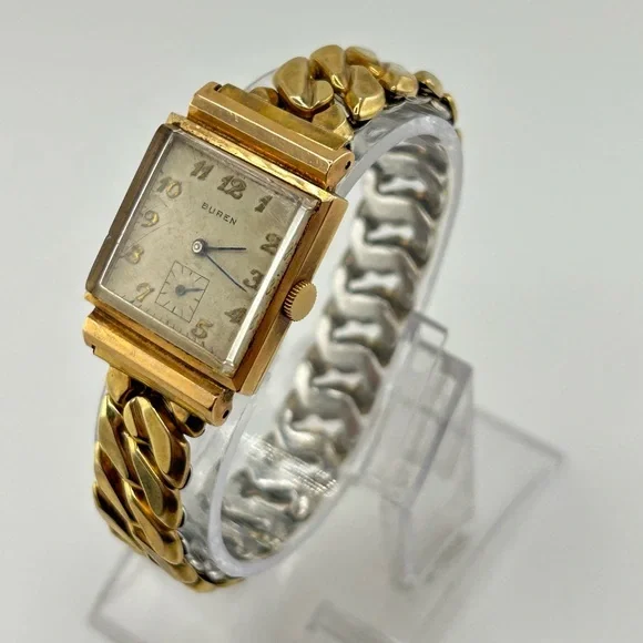 1940s Buren Grand-Prix Men's Square Roman Numeral Wristwatch #616 Working