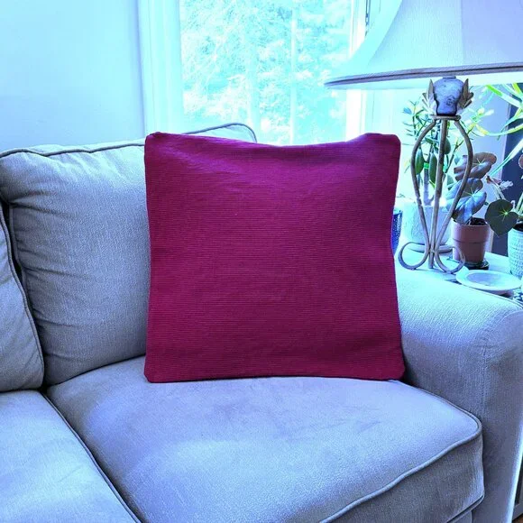 Crate & Barrel Magenta Textured Pillow Cover, 20 x 20