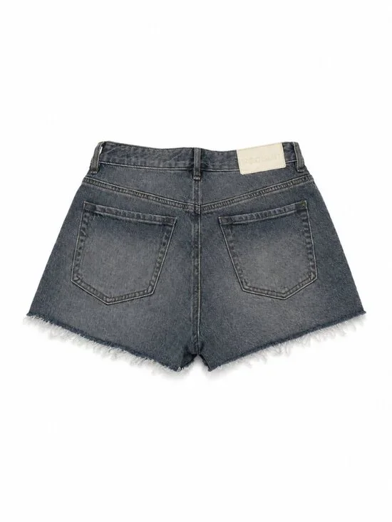 PacSun Stretch High Rise Denim Shorts Raw Hem Size 27