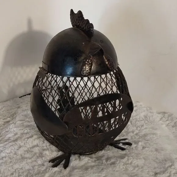 Metal Chicken Wine Cork Holder