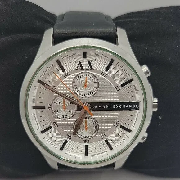 Armani Exchange AX2165 Men's Black Leather Analog Dial Quartz Wrist Watch BC607
