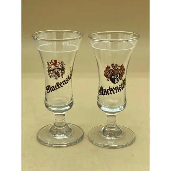 Vintage Martenstedter LOT 2 Shot Glass Bremen Germany Weizenkorn 2cl