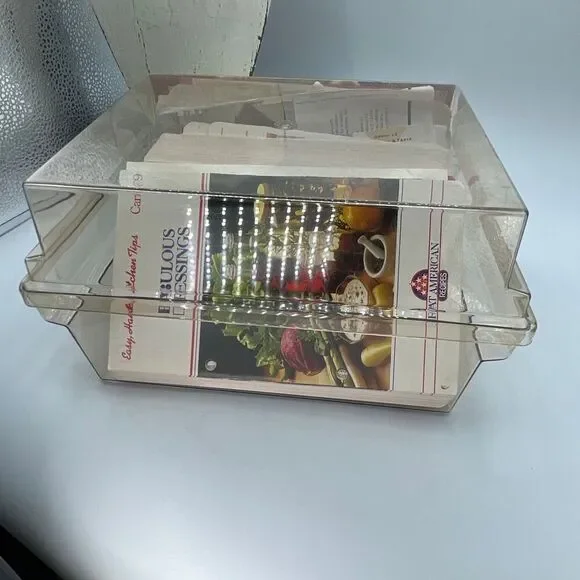 Vintage “Great American Recipes “ in acrylic box & assorted ephemera.