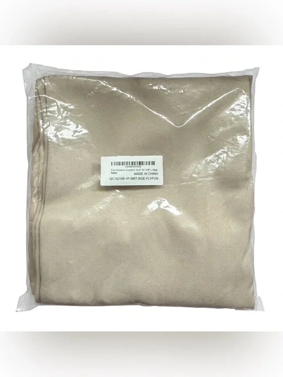 Flyn Outdoor Curtain Panel Beige 14.5x109 Grommet — New