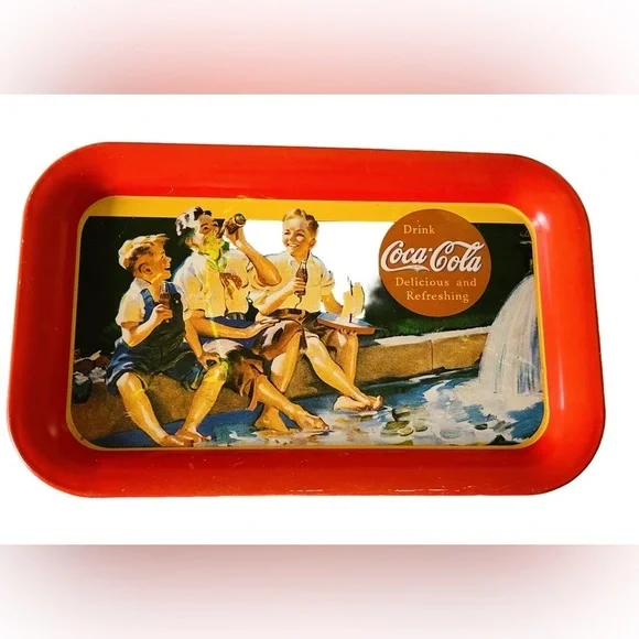 Coca-Cola Red and Yellow Serving Tray