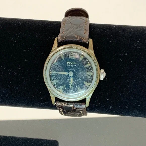 Vintage Wyler Incaflex Watch Sunburst Dial Manual Wind Parts Repair 1023H 2603