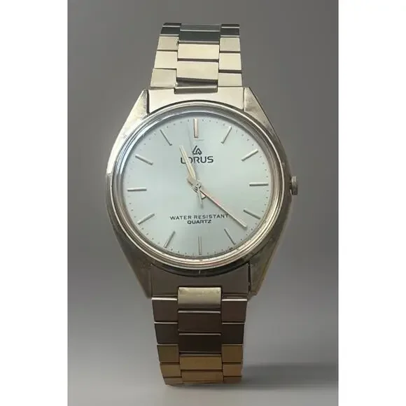 VTG Lorus Gold Tone Quartz Analog Watch 36mm Men's V131-8030 New Battery -WORKS!