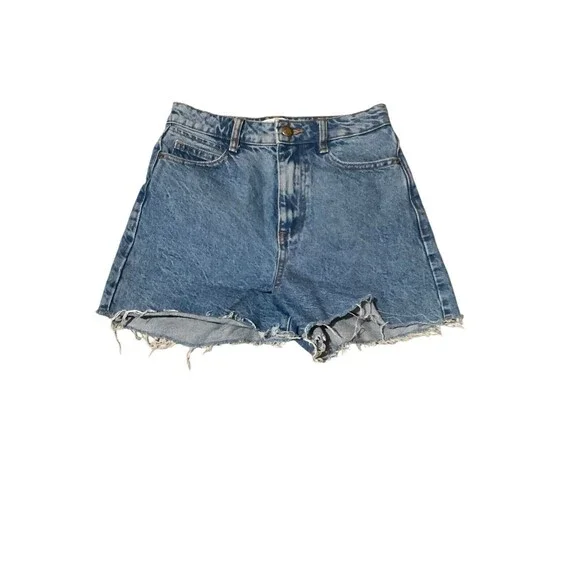 Zara Light Wash Cut Off High Waist Denim Short Shorts 0