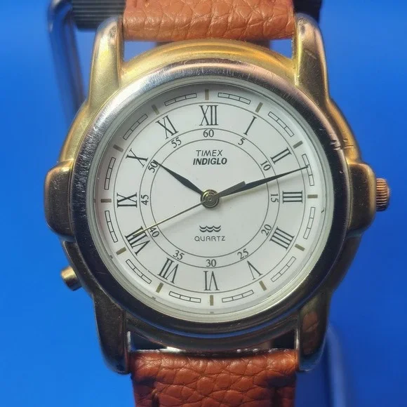 Vintage 1994 Timex Roman Dial 37mm Mens‎ Quartz Dress Watch Restored *No Indiglo