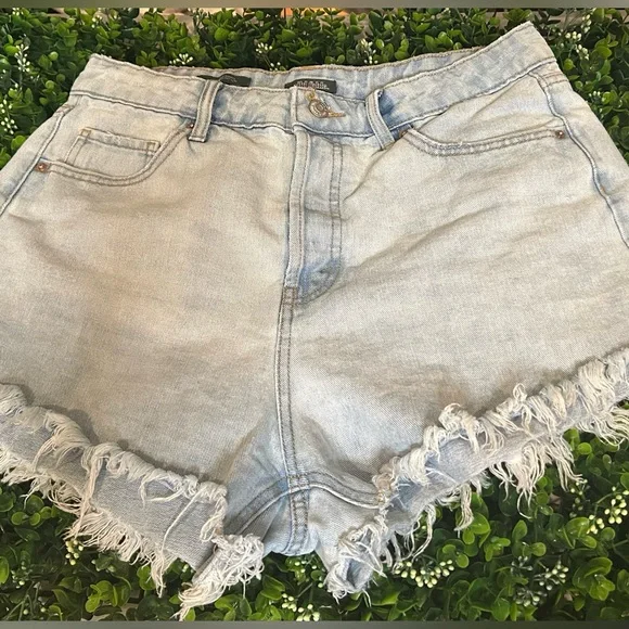 Wild Fable Light Blue Frayed Hem Jean Shorts