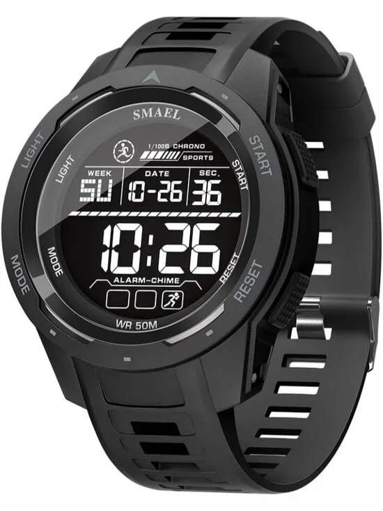 Men's Black Analog Quartz Sports Waterproof Military Casual LED Digital Watch