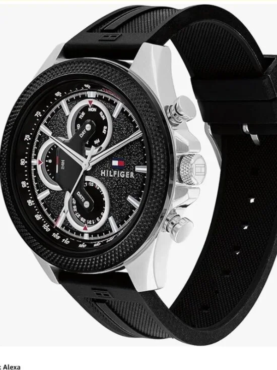 TOMMY HILFIGER Men's Multifunction Quartz Watch – 46mm Stainless Steel Case