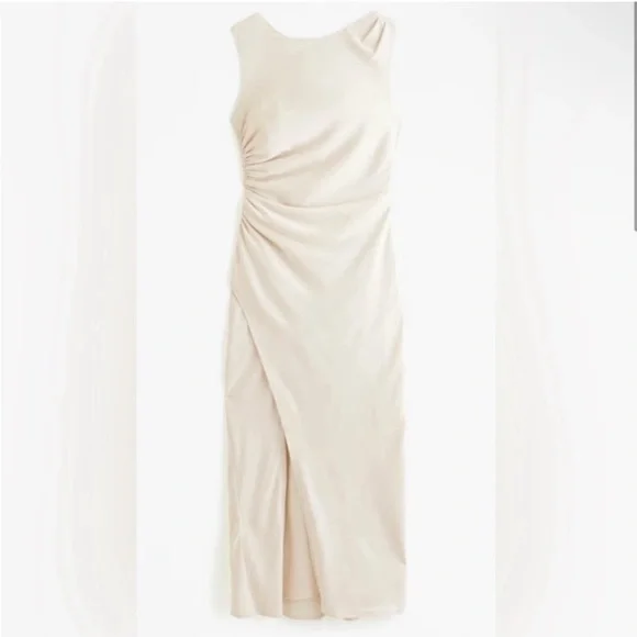 Abercrombie & Fitch High Neck Draped Shell Midi Dress