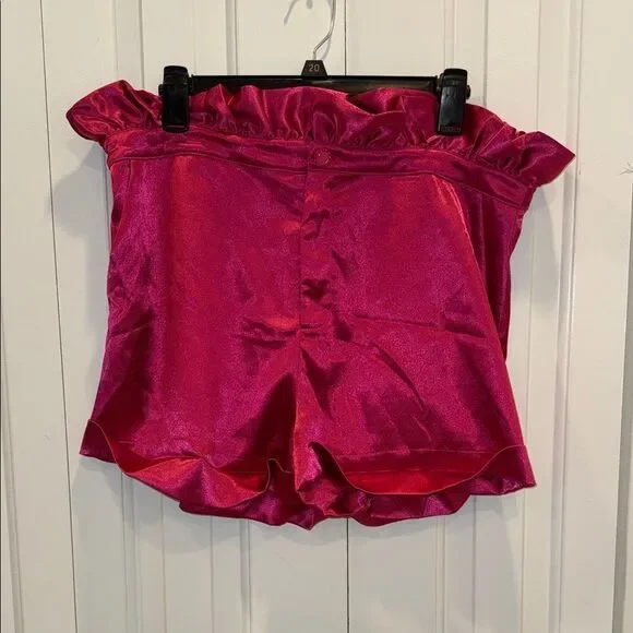 SHEIN Vibrant Pink Satin Blouse