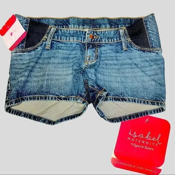 NWT Side Panel Midi Maternity Jean Shorts - Isabel Maternity by Ingrid & Isabel™