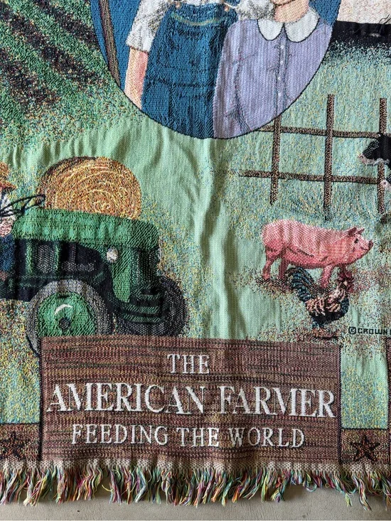 The American Farmer Patriotic Throw Decor