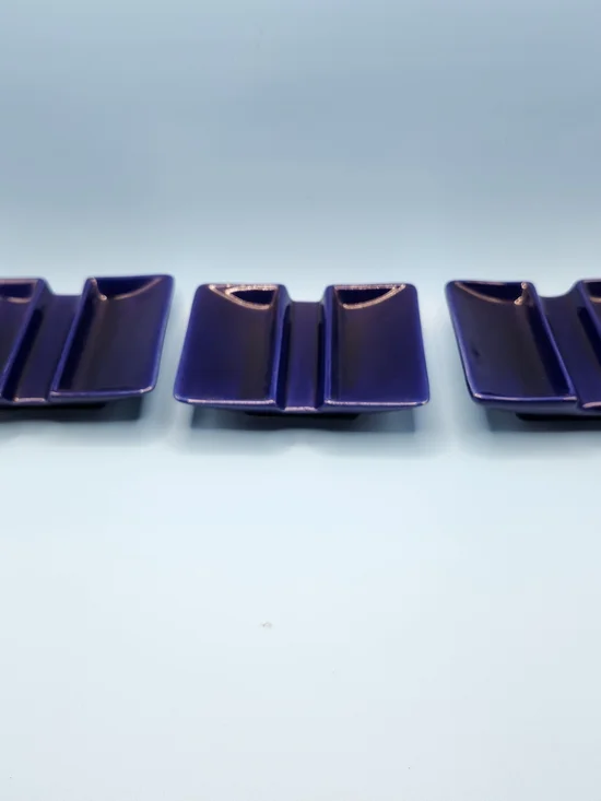 VTG Crate & Barrel Cobalt Blue Appetizer Porcelain Dishes/ Set Of 3