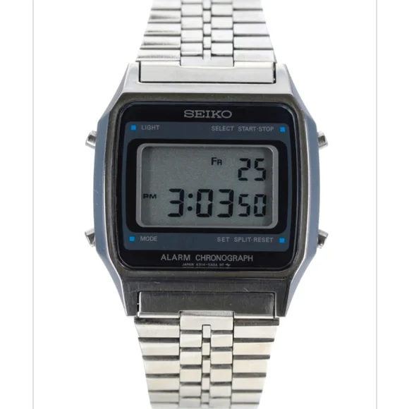 Seiko Silver Digital Watch
