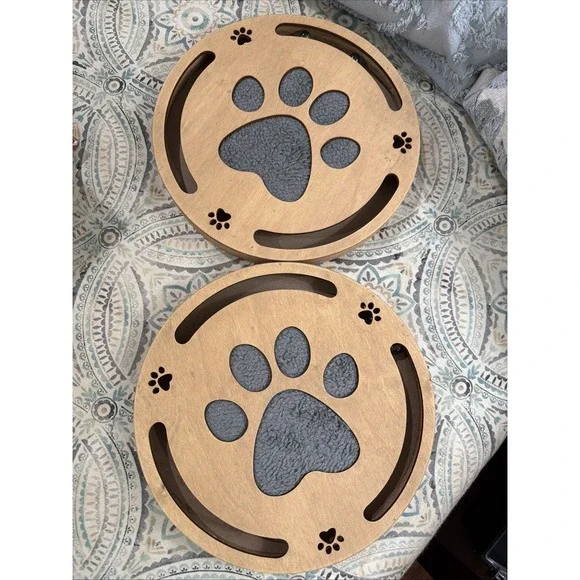 Set Of 2 Cat Track Toy Marbles Scratching Pad Puzzle Pet Tier Game Chase
