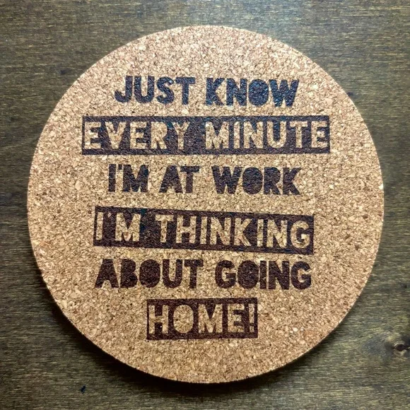 Funny Laser Engraved Cork Coaster #5