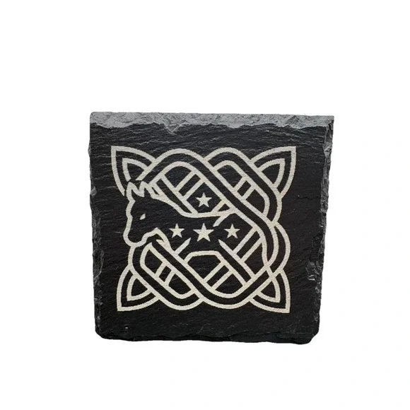 Handmade‎ Celtic Knot Donkey Head Slate Coaster 4x4 Laser Engraved - New Custom