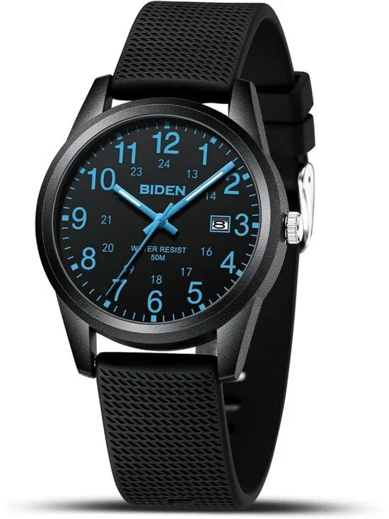 Men Black Blue Analog Quartz Unisex Medical Professionals Waterproof Nurse Watch