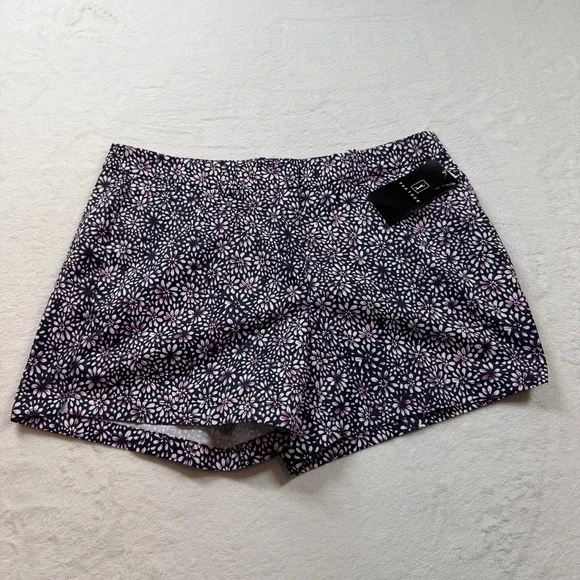 PGA Tour Golf Shorts Womens Size 10 Navy Purple Floral New With Tags Athletic