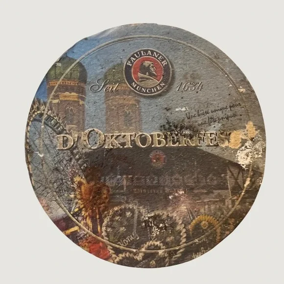 Paulaner Beer Coaster Blue Vintage Oktoberfest Munchen Barware