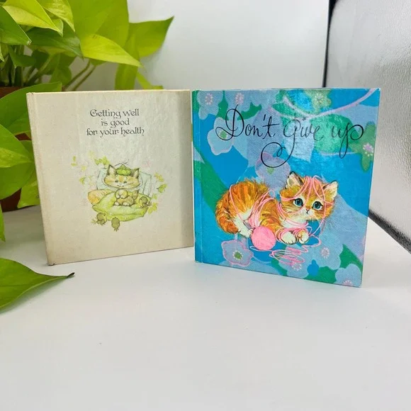 Vintage 1969 American Greetings Kitten Books Set Of Two