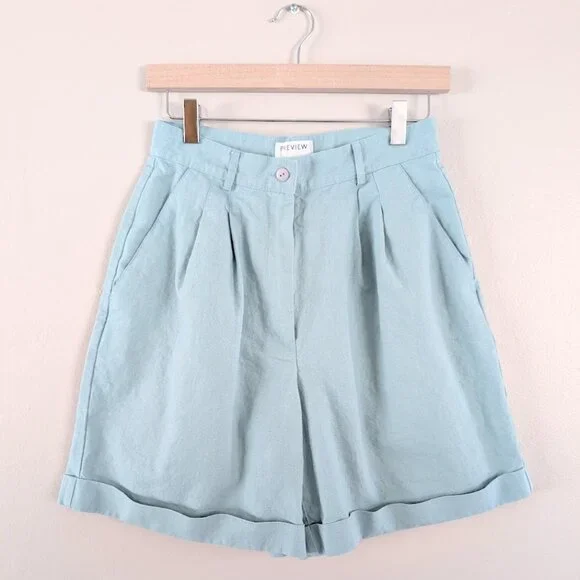 Vintage 90s Tailored Shorts - Pleated Front with Pockets - Size 10 - Mid‎ Rise