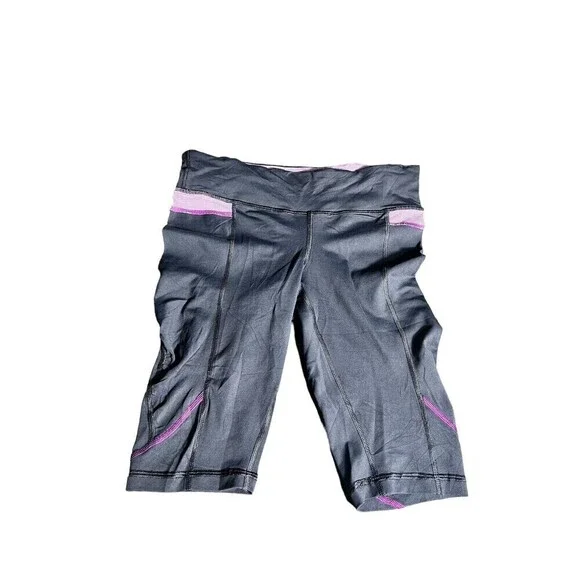 Lululemon Biker Shorts 11” Black Purple 4