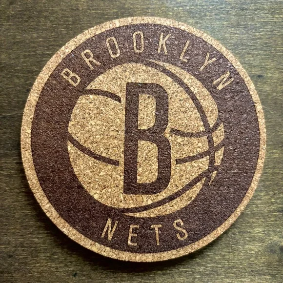Brooklyn Nets Laser Engraved Cork Coaster