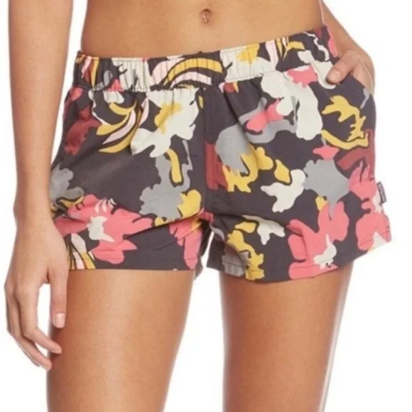 Patagonia Barely Baggie Shorts Floral Cloudbreak Ink Black Size Small