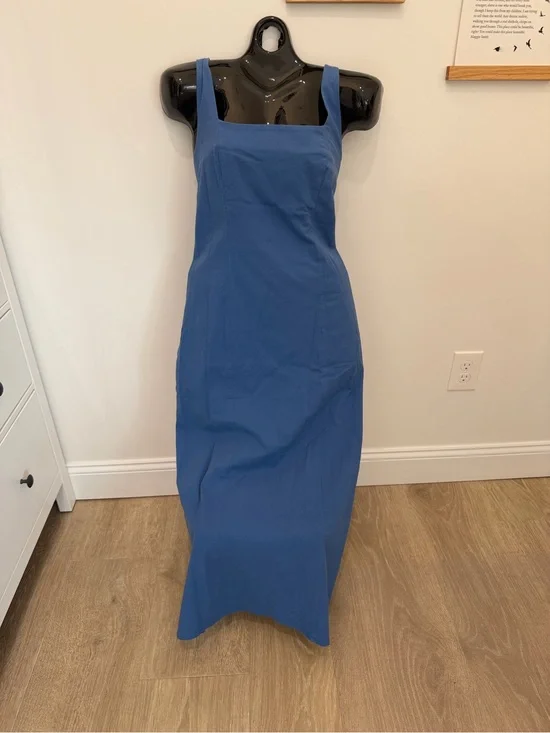 Abercrombie and Fitch Square-Neck Blue Maxi Dress with Wide Straps