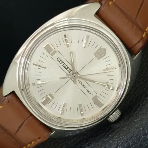 Vintage 1989 Citizen Manual Wound Mens Silver Watch & Silver accents