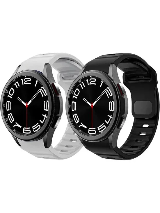 Men's Black Light Grey Analog Two Pack Replacement Samsung Galaxy Classic Watch