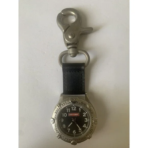 Craftsman Relic‎ Men Pocket Watch Stainless Steel Fob Clip With Compass.