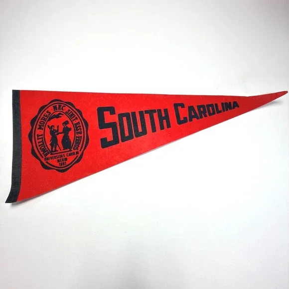 South Carolina Vintage Felt Pennant Red Black University Gamecocks 30