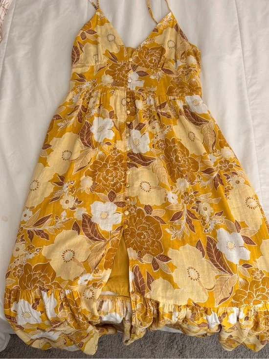 Abercrombie & Fitch Yellow Floral Maxi Sundress